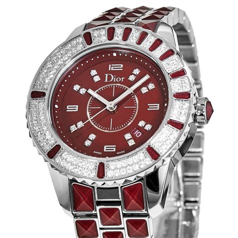 christian dior red sapphire diamonds watch|Christian Dior Christal CD143111M001 Womens 33mm Diamond .